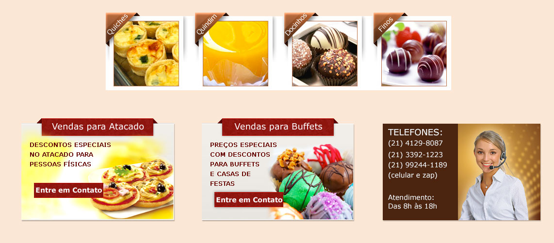 Pastéis, Quiches, Salgados, Docinhos, Trufas, Tortinhas, Vendas para Atacado e Vendas para Buffets